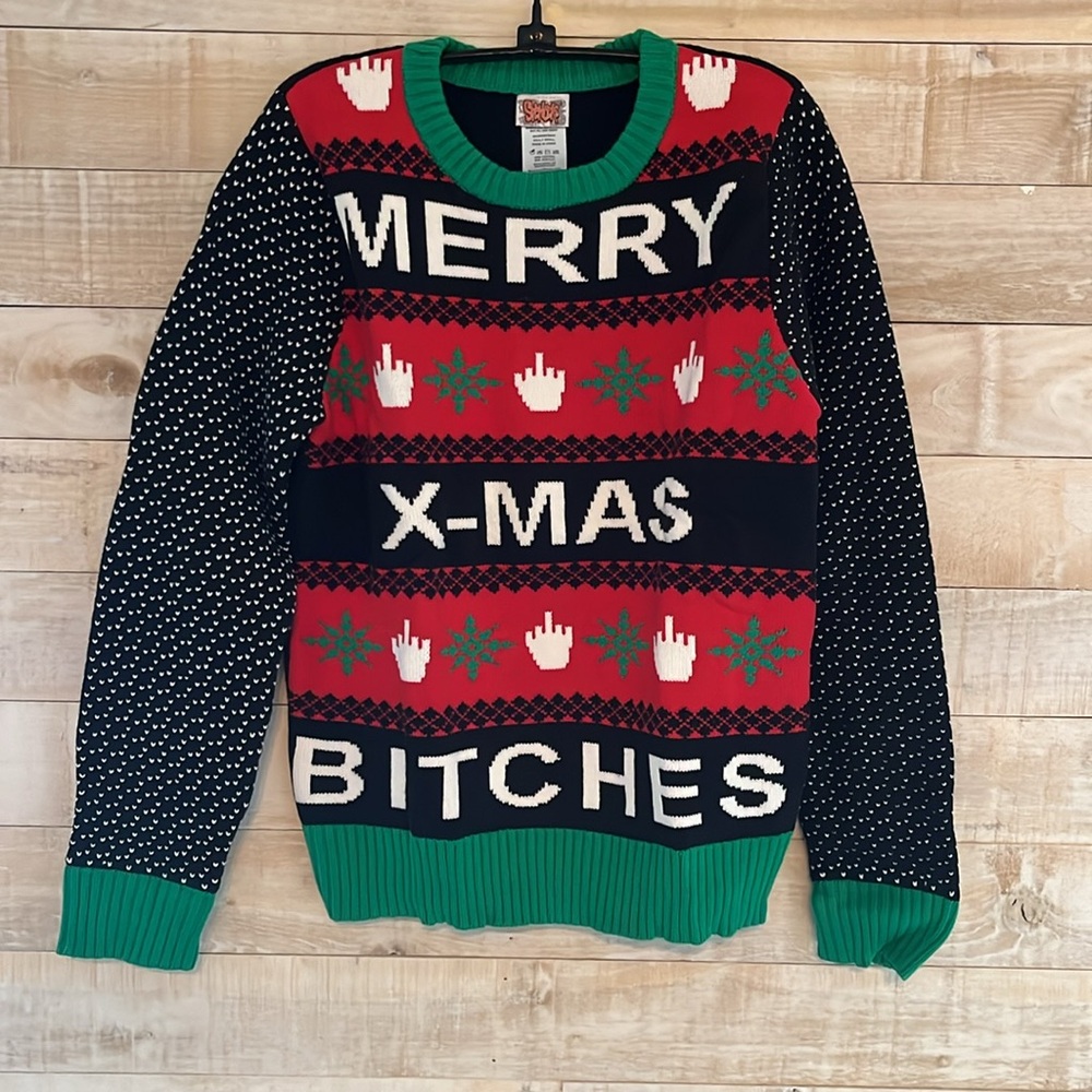 Merry Christmas Bi@&$ ugly Christmas sweater by Spenser’s